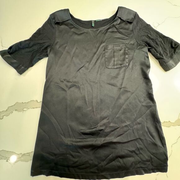 United Colors of Benetton black silky blouse - Picture 1 of 8